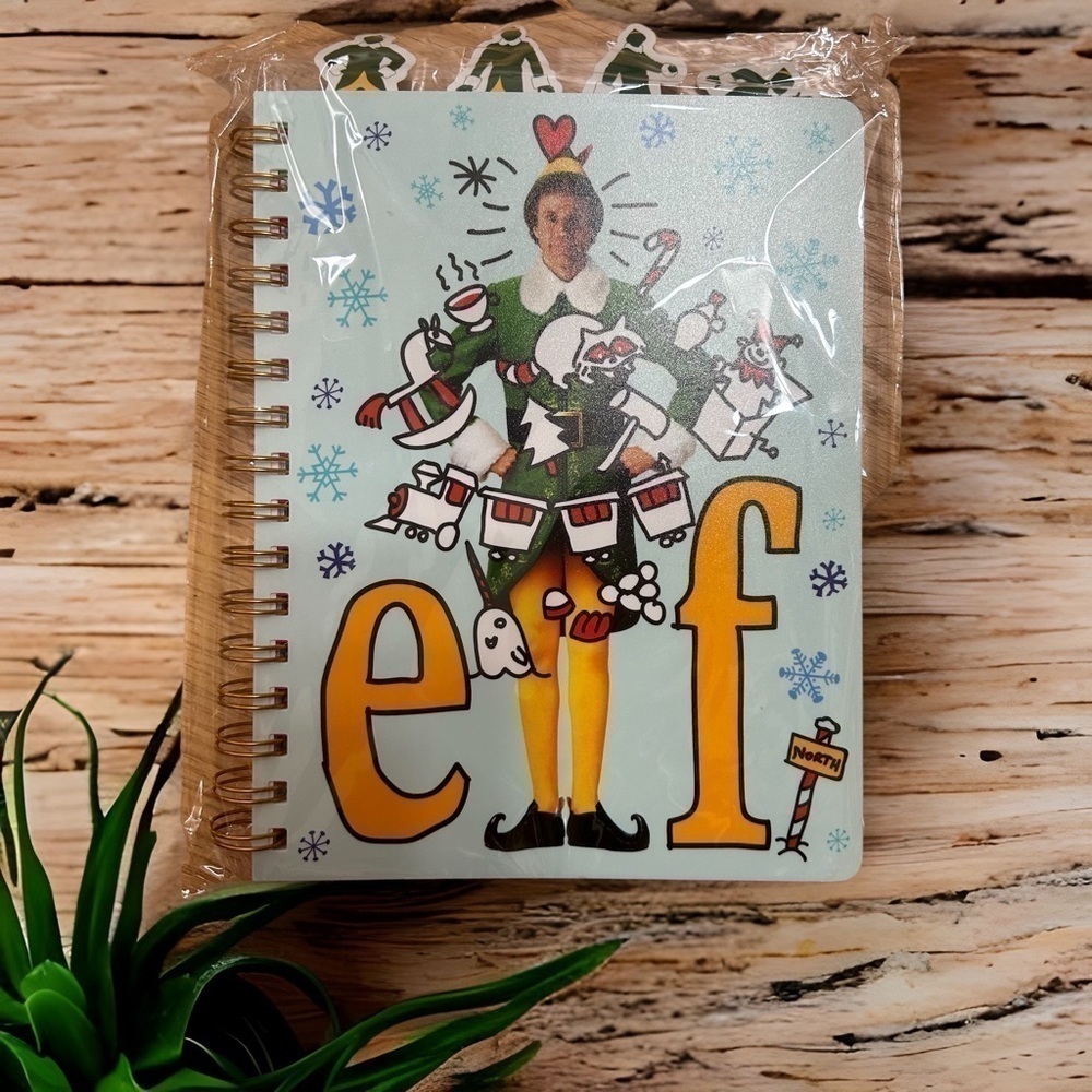 Elf Will Ferrell Christmas Journal NEW Spiral Notebook Paper 96 Pages Green